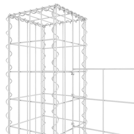 U-shape Gabion Basket with 2 Posts Iron 55.1"x7.9"x78.7