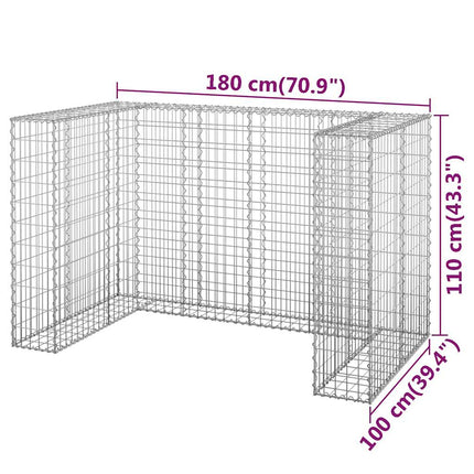 Gabion Wall for Garbage Bins Galvanized Steel 70.9"x39.4"x43.3