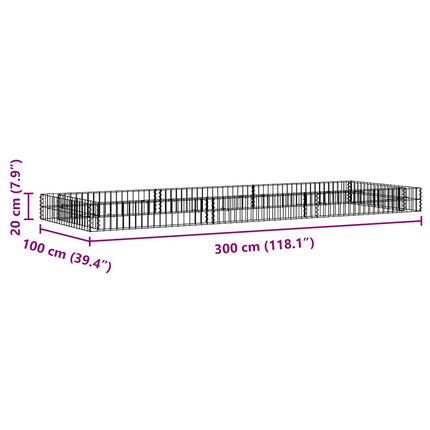 Gabion Raised Bed Galvanized Steel 118.1"x39.4"x7.9