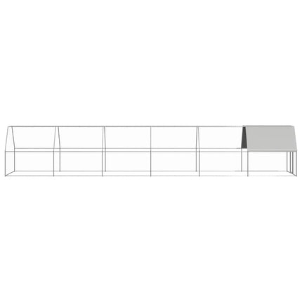 Outdoor Chicken Cage 6.6'x39.4'x6.6'Galvanized Steel