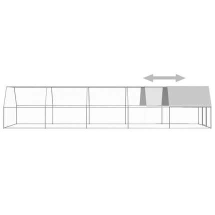 Outdoor Chicken Cage 9.8'x32.8'x6.6'Galvanized Steel
