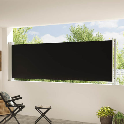 Patio Retractable Side Awning 46.1"x236.2" Black
