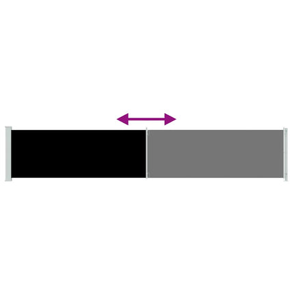 Patio Retractable Side Awning 46.1"x236.2" Black
