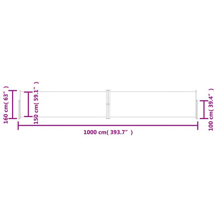 Retractable Side Awning Cream 63"x393.7