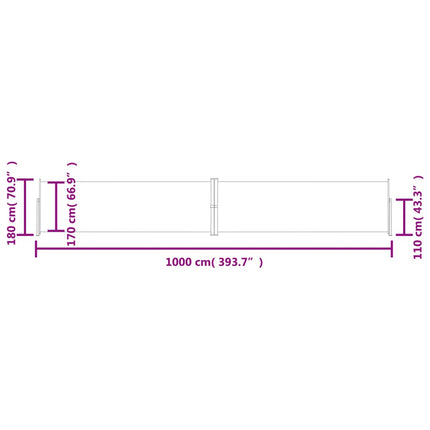 Retractable Side Awning Cream 70.9"x393.7