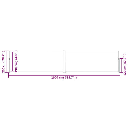 Retractable Side Awning Cream 78.7"x393.7