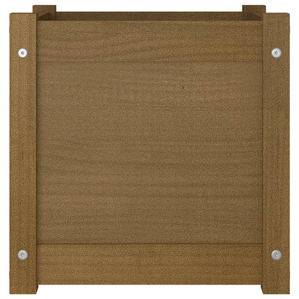 Garden Planters 2 pcs Honey Brown 15.7"x15.7"x15.7" Solid Wood Pine