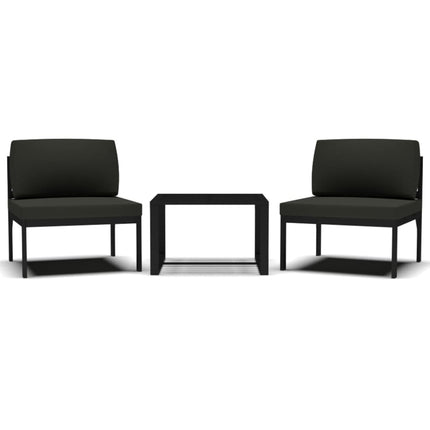 3 Piece Patio Sofa Set with Cushions Aluminum Anthracite