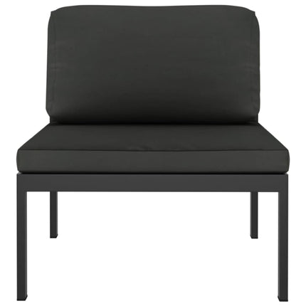3 Piece Patio Sofa Set with Cushions Aluminum Anthracite