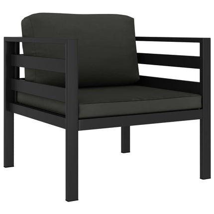 Single Sofas 2 pcs with Cushions Aluminum Anthracite