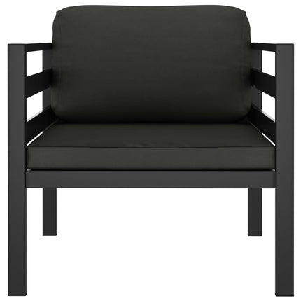 Single Sofas 2 pcs with Cushions Aluminum Anthracite