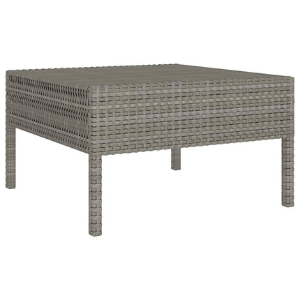11 Piece Patio Lounge Set with Cushions Poly Rattan Gray