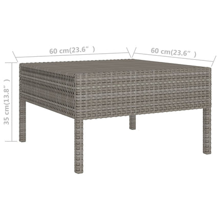 11 Piece Patio Lounge Set with Cushions Poly Rattan Gray