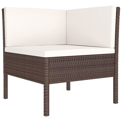 12 Piece Patio Lounge Set with Cushions Poly Rattan Brown
