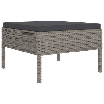 11 Piece Patio Lounge Set with Cushions Poly Rattan Gray