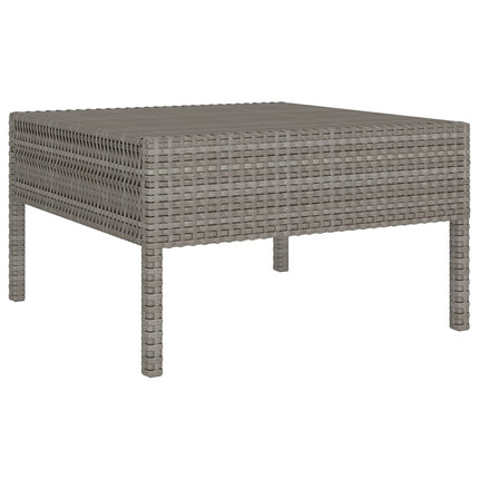 10 Piece Patio Lounge Set with Cushions Poly Rattan Gray
