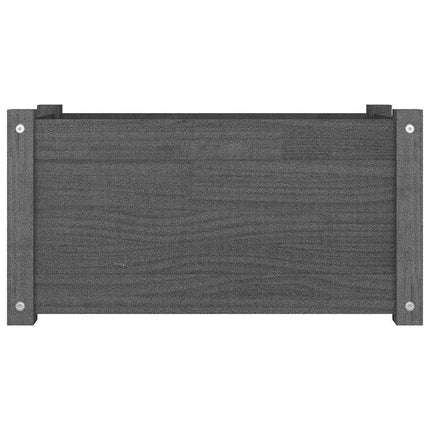 Garden Planter Gray 23.6"x12.2"x12.2" Solid Wood Pine