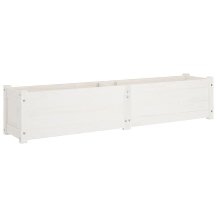 Garden Raised Beds 2 pcs White 59.1"x12.2"x12.2" Solid Wood Pine