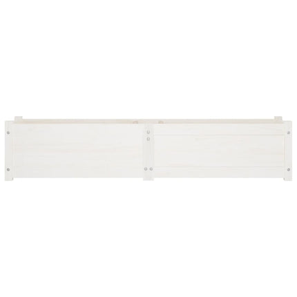 Garden Raised Beds 2 pcs White 59.1"x12.2"x12.2" Solid Wood Pine