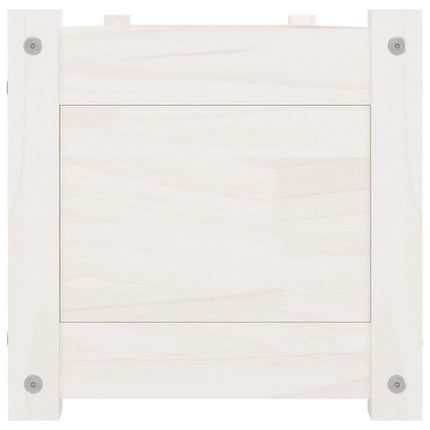 Garden Raised Beds 2 pcs White 59.1"x12.2"x12.2" Solid Wood Pine