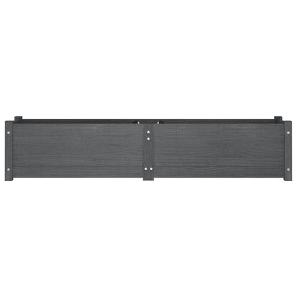 Garden Raised Bed Gray 59.1"x12.2"x12.2" Solid Wood Pine