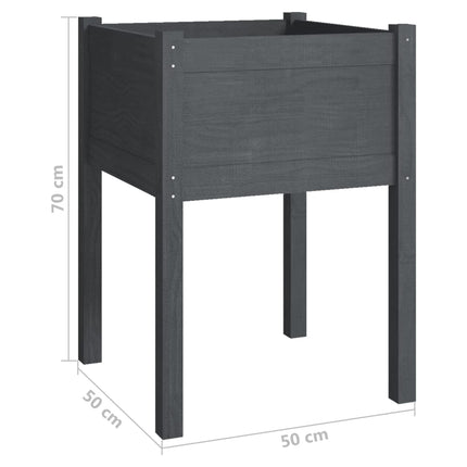 Garden Planter Gray 19.7"x19.7"x27.6" Solid Wood Pine