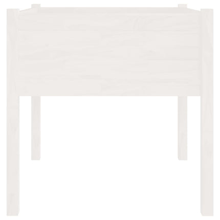 Garden Planter White 27.6"x27.6"x27.6" Solid Wood Pine