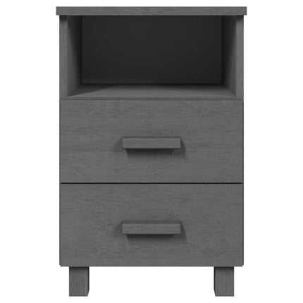 Bedside Cabinet HAMAR Dark Gray 15.7"x13.8"x24.4" Solid Wood Pine