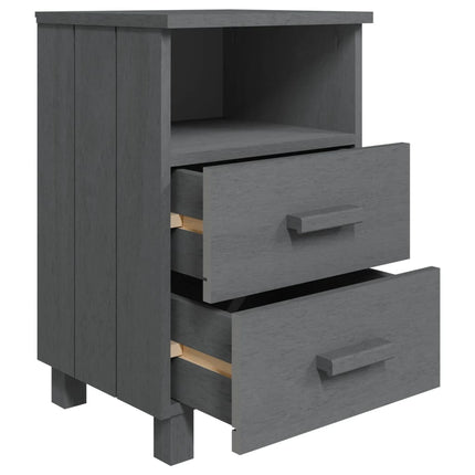 Bedside Cabinet HAMAR Dark Gray 15.7"x13.8"x24.4" Solid Wood Pine