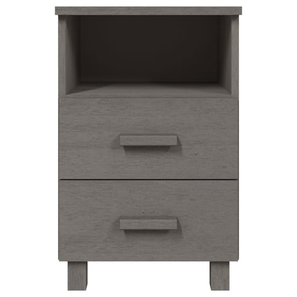 Bedside Cabinet HAMAR Light Gray 15.7"x13.8"x24.4" Solid Wood Pine