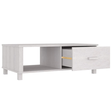 Coffee Table HAMAR White 39.4"x21.7"x13.8" Solid Wood Pine