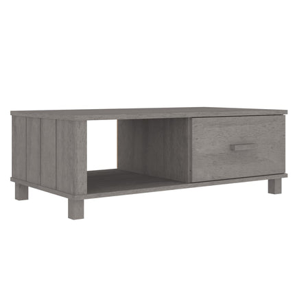 Coffee Table HAMAR Light Gray 39.4"x21.7"x13.8" Solid Wood Pine