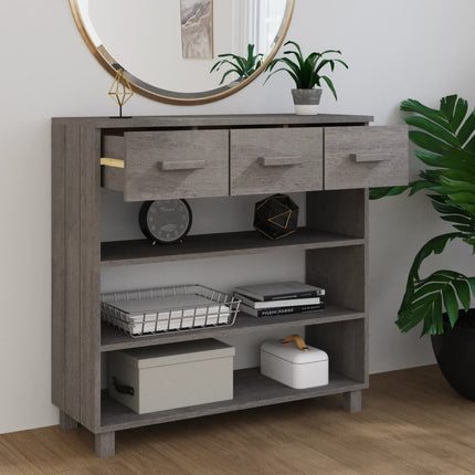 Console Table HAMAR Light Gray 35.4"x13.8"x35.4" Solid Wood Pine