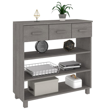 Console Table HAMAR Light Gray 35.4"x13.8"x35.4" Solid Wood Pine