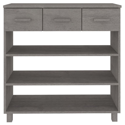 Console Table HAMAR Light Gray 35.4"x13.8"x35.4" Solid Wood Pine