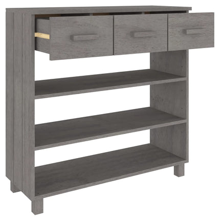 Console Table HAMAR Light Gray 35.4"x13.8"x35.4" Solid Wood Pine