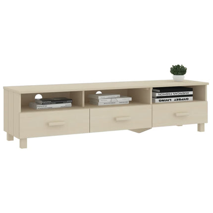 TV Stand HAMAR Honey Brown 62.2"x15.7"x15.7" Solid Wood Pine