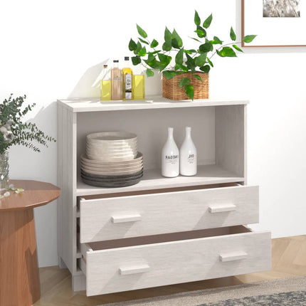 Sideboard HAMAR White 33.5"x13.8"x31.5" Solid Wood Pine