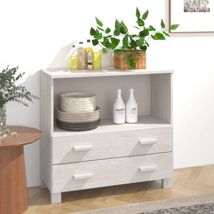 Sideboard HAMAR White 33.5"x13.8"x31.5" Solid Wood Pine