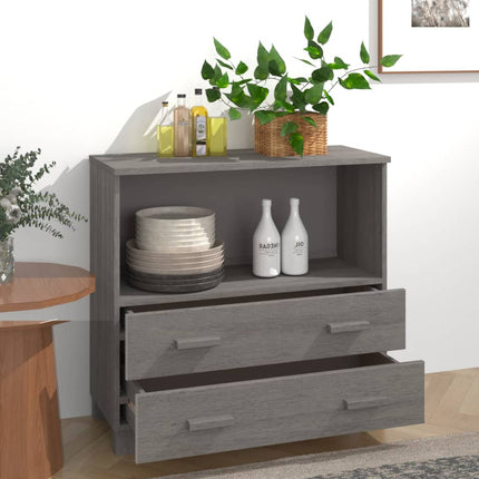 Sideboard HAMAR Light Gray 33.5"x13.8"x31.5" Solid Wood Pine