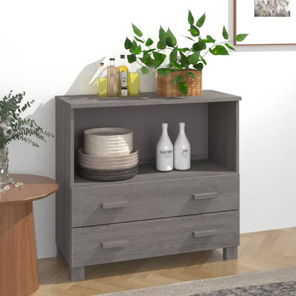 Sideboard HAMAR Light Gray 33.5"x13.8"x31.5" Solid Wood Pine