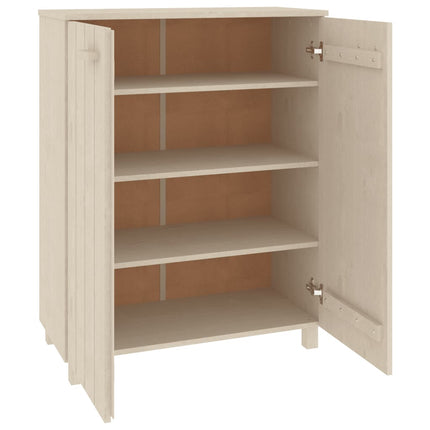 Shoe Cabinet HAMAR Honey Brown 33.5"x15.7"x42.5" Solid Wood Pine