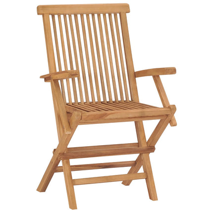 Folding Patio Chairs 4 pcs Solid Teak Wood