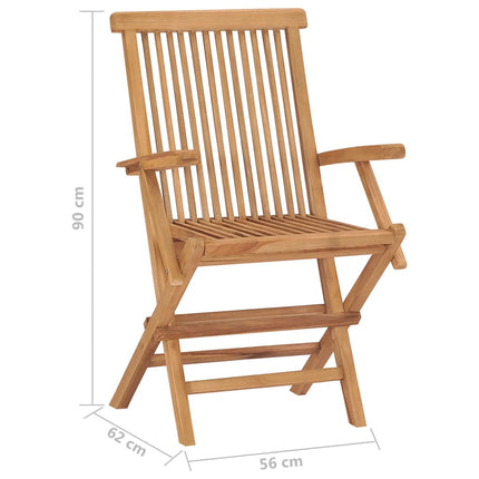Folding Patio Chairs 4 pcs Solid Teak Wood