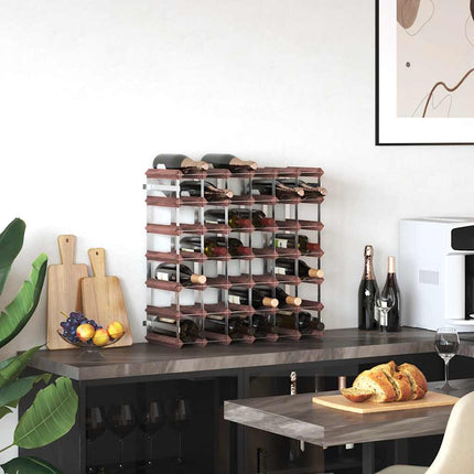 Wine Rack for 42 Bottles Brown Solid Wood Pine