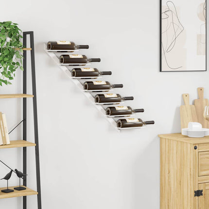 Wall-mounted Wine Rack for 7 Bottles White Metal