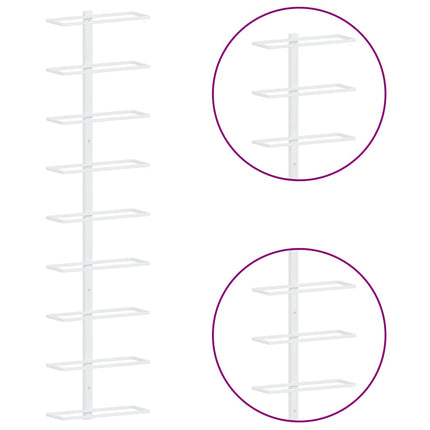 Wall-mounted Wine Rack for 9 Bottles White Iron