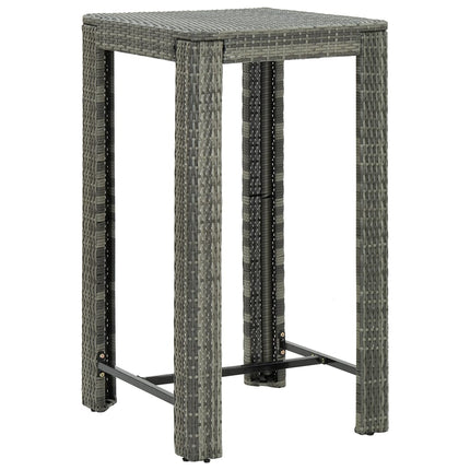 5 Piece Patio Bar Set with Cushions Poly Rattan Gray