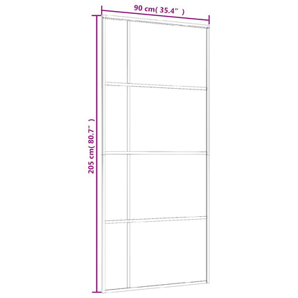 Sliding Door Frosted ESG Glass and Aluminum 35.4"x80.7" Black