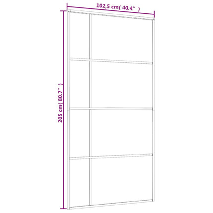 Sliding Door ESG Glass and Aluminum 40.4"x80.7" Black
